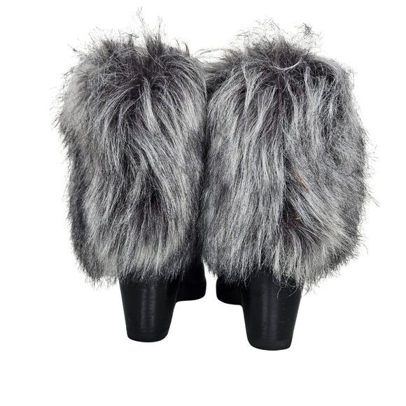 SOREL "Park City" Waterproof Black Leather Faux Fur Wedge Boots | US 8.5 | $300 - Picture 6 of 9